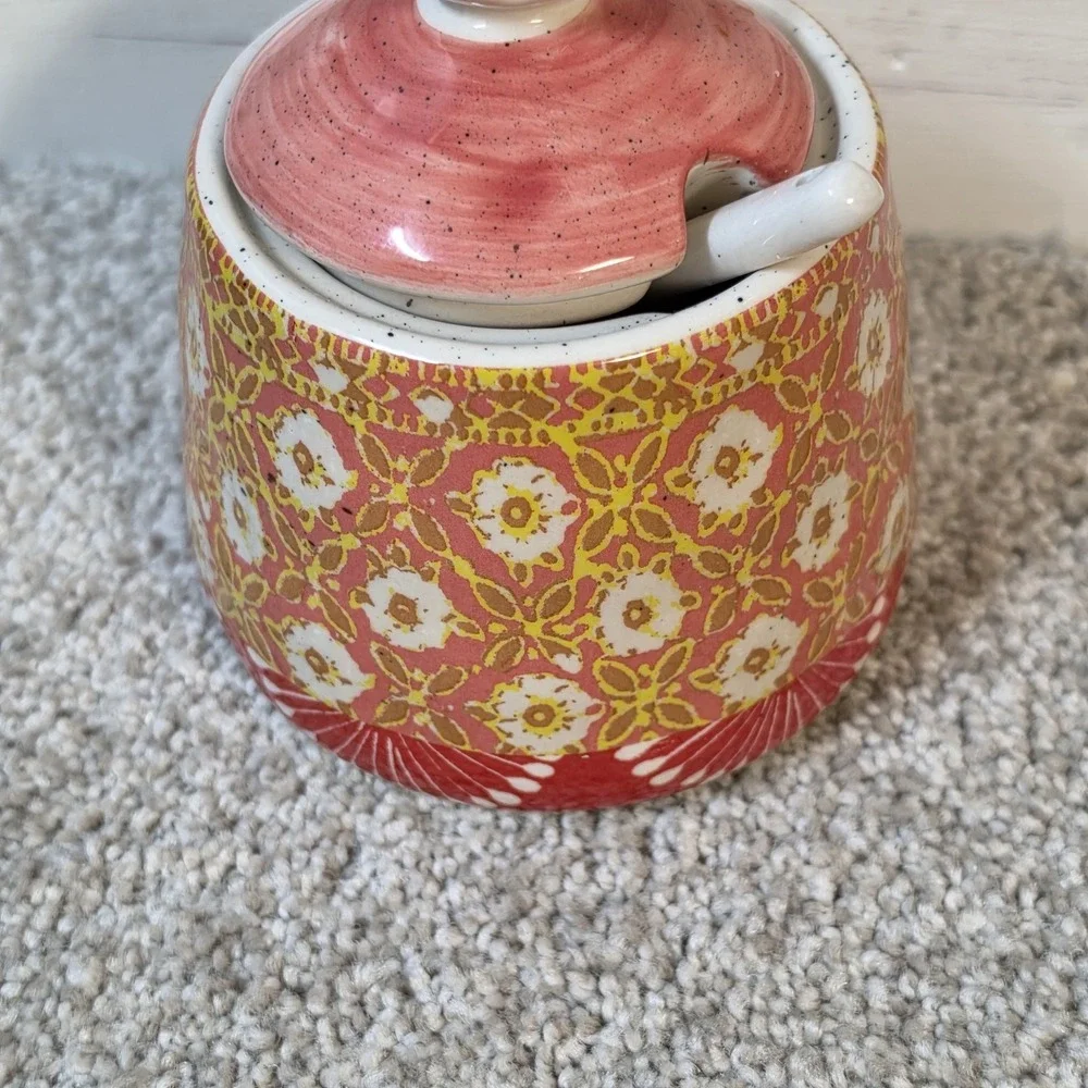 Anthropologie Mother's Day Sugar Pot Floral Spoon